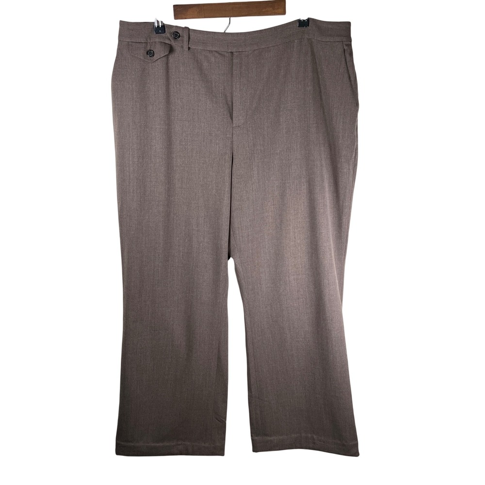 LAUREN Ralph Lauren Women's Brown Heathered Wool Dress Pants‎ Size 18W